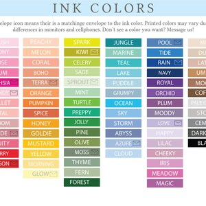 a color chart for ink colors