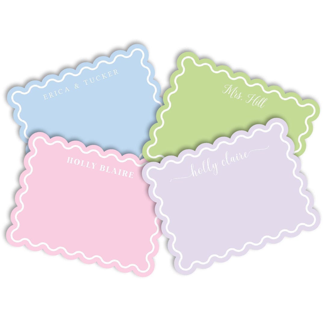 Scalloped Stationery Set - Personalized Note Cards With Envelopes ...