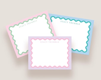 Scallop Stationery Notecards - Custom Color Options Available