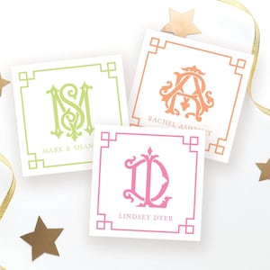 Chinoiserie Monogram Gift Tags – Personalized Wedding Favor Tags, Custom gift Tags, Baby Shower Tags, Elegant Name Tags, Party Gift Tags