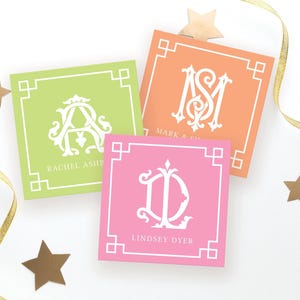 Chinoiserie Monogram Gift Tags – Personalized Wedding Favor Tags, Custom gift Tags, Baby Shower Tags, Elegant Name Tags, Party Gift Tags