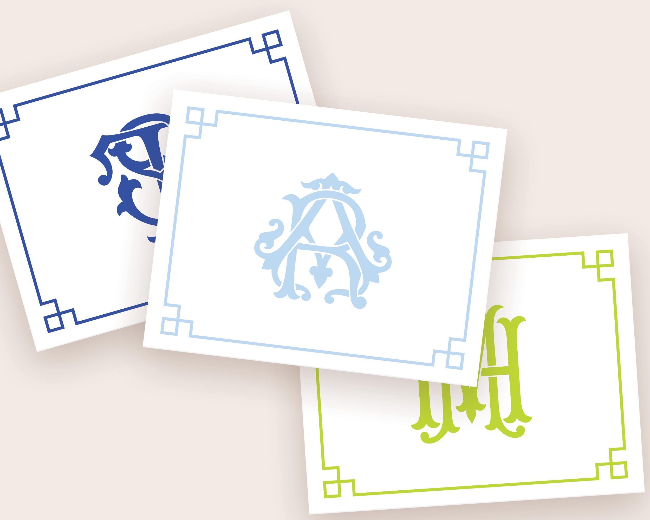 Chinoiserie stationery, Chinoiserie notecards, Monogram notecards Custom stationery, Personalized stationery