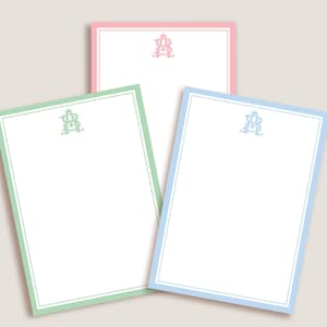 Custom Monogram Notepad - Personalized Stationery with Color Options