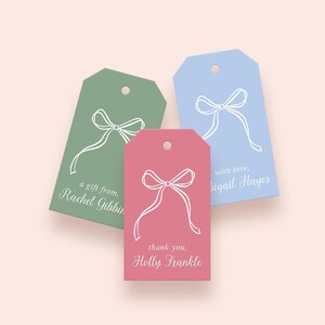 Baby bow gift tags for baby shower gift tags, bridal gift tags, wedding favor gift tags, party favor tags, bridal shower tags