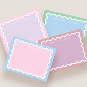 Scallop Stationery Notecards - Custom Color Options Available