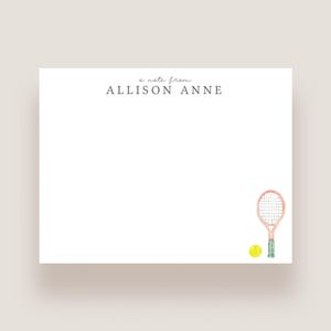 Custom Tennis Stationery Tennis Stationery Personalized Stationery Tennis Notecards Tennis thank you cards
