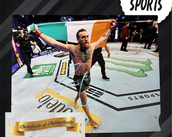 Conor McGregor firmó una foto de 8x10