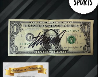 Donald Trump signed 1 Dollar bill