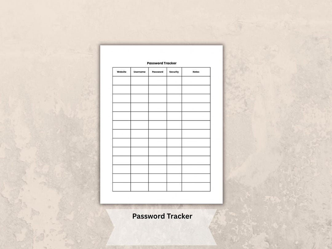 Password Tracker Printable PDF, Password Log, Account Organizer ...