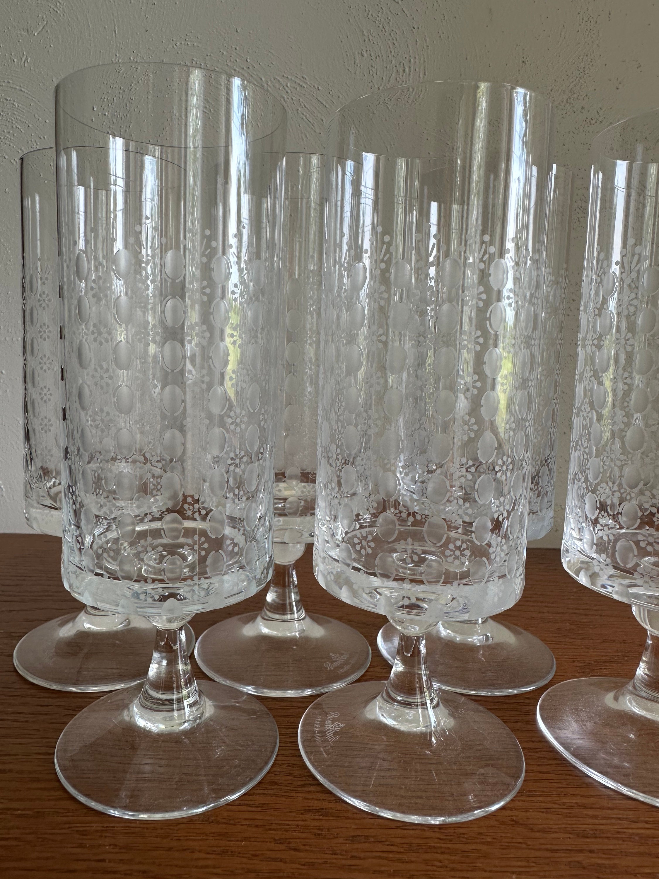 Rosenthal Water Goblet Motif, Romance I Stem, Set of 6, Vintage