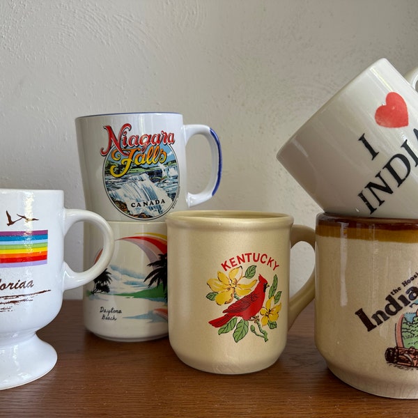 Vintage souvenir mug, Your choice of vintage state coffee mug ~ Florida, Kentucky, Indiana, Niagara Falls, Daytona Beach