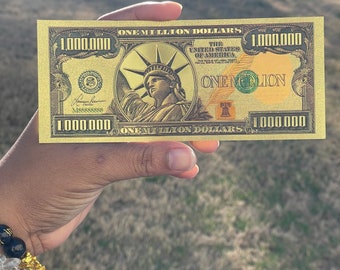 Gold 1 Million Dollar Bill