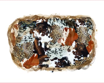 fond de peau de vache, aquarelle peau de vache et léopard, graphiques d’arrière-plan, peau de vache png, fond occidental, sublimation png, aquarelle, png
