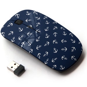 Patrón de anclajes - Ratón inalámbrico, ratón óptico portátil 2.4G con receptor Nano USB para niños, niños.