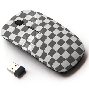 Patrón de impresión Checkerboard - Ratón inalámbrico, ratón óptico portátil 2.4G con receptor Nano USB para niños, niños.