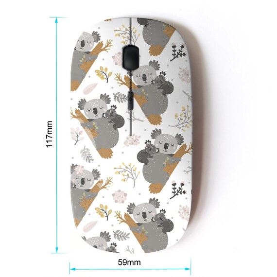 Cute Koala Print Pattern - Wireless Mouse, 2.4G Portable Optical