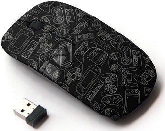 Modèle de gadgets de contrôleur de jeu vidéo - Souris sans fil, souris optique portable 2,4 G avec nano-récepteur USB pour enfants, enfants.