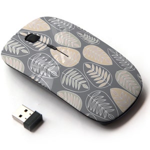 Siluetas Deja Iconos Patrón de Impresión - Ratón inalámbrico, Ratón óptico portátil 2.4G con receptor Nano USB para niños, niños.