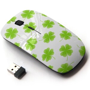 Día de San Patricio en patrón de impresión - ratón inalámbrico, ratón óptico portátil 2.4G con receptor Nano USB para niños, niños.