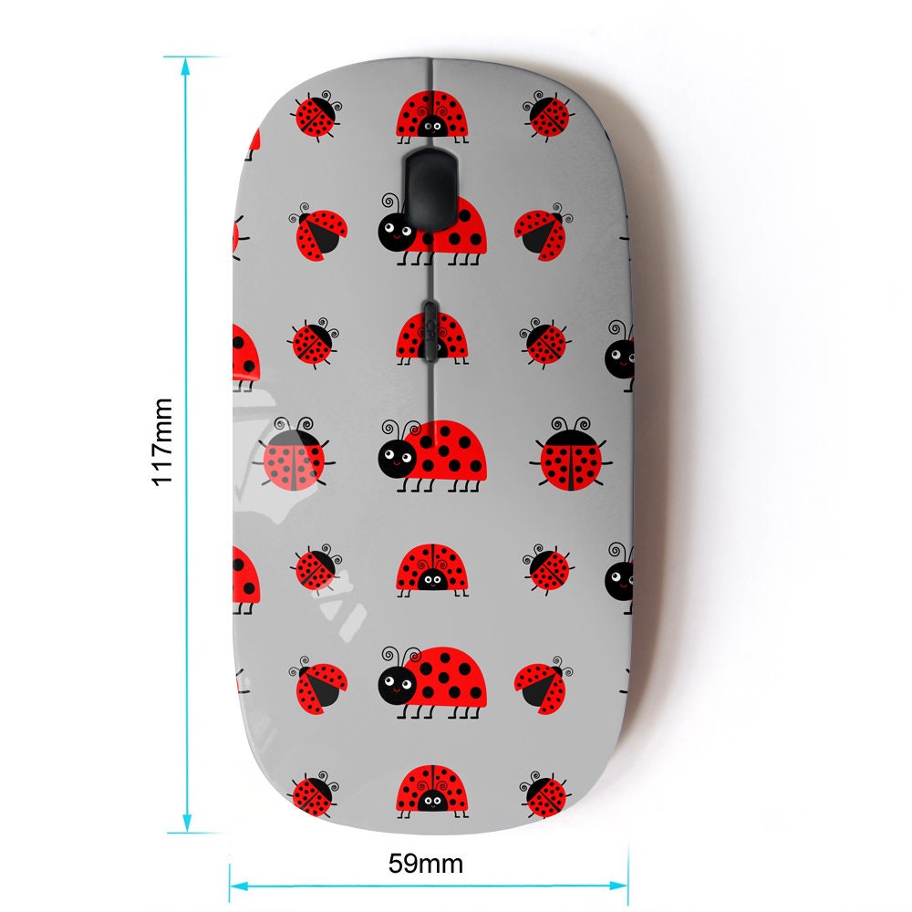 Ladybug Mouse Logitech Ladybug Icons Print - Wireless Mouse, 2.4G Portable Optical Mouse With ...