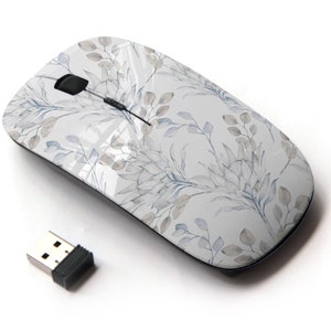 Patrón de hojas de eucalipto protea africana - ratón inalámbrico, ratón óptico portátil 2.4G con receptor Nano USB para niños, niños.
