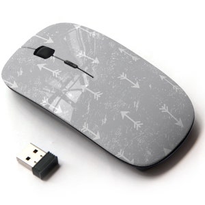 Arrows Grunge Aztec Pattern Print - Ratón inalámbrico, ratón óptico portátil 2.4G con receptor Nano USB para niños, niños.