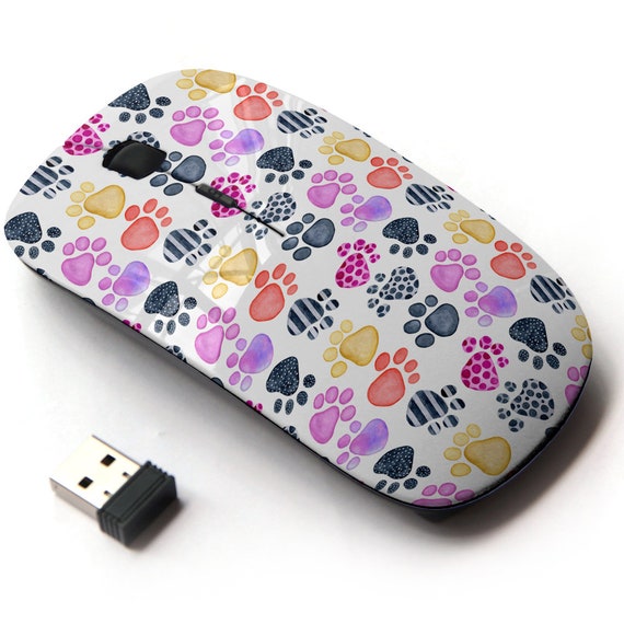 Cute Animal Paws Pattern Wireless Mouse 2.4G Portable Optical Mouse with Nano USB Receiver for Kids Children