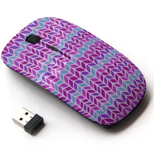 Patrón de impresión de punto azul violeta rosa - ratón inalámbrico, ratón óptico portátil 2.4G con receptor Nano USB para niños, niños.