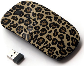 Luipaardontwerppatroon: draadloze muis, 2,4 G draagbare optische muis met nano-USB-ontvanger voor kinderen, kinderen.