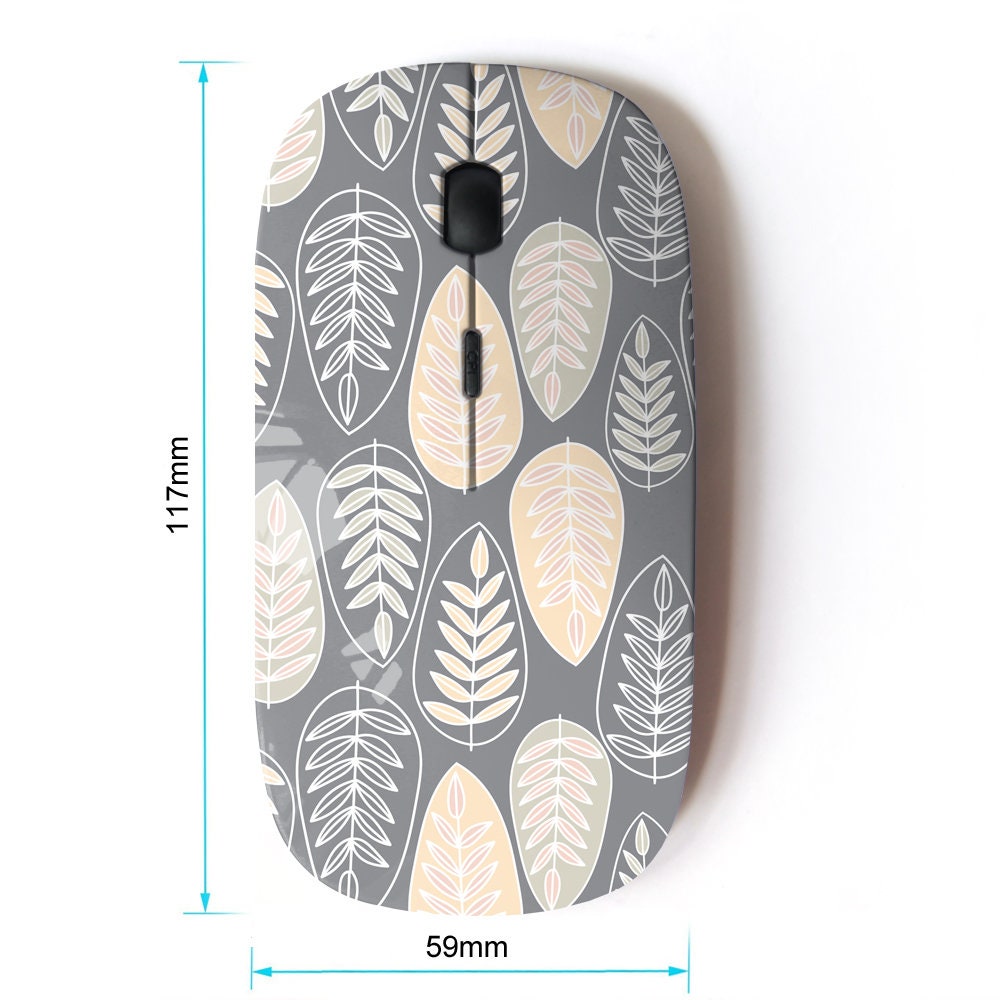 Silhouettes Leaves Icons Pattern Print - Wireless Mouse, 2.4G Portable ...