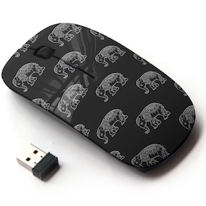 Hermosa impresión de iconos de elefante - ratón inalámbrico, ratón óptico portátil 2.4G con receptor Nano USB para niños, niños.