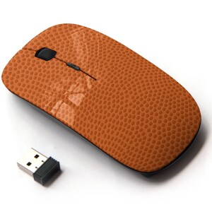 Basketballs Bumps Pattern Print - Ratón inalámbrico, ratón óptico portátil 2.4G con receptor Nano USB para niños, niños.