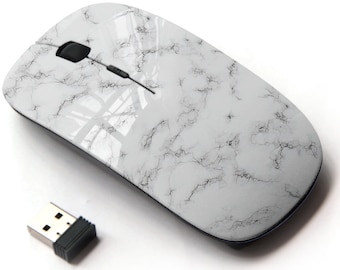 Marble Texture Pattern - Wireless Mouse, 2.4G Portable Optical Mouse with Nano USB Receiver for Kids, Children.