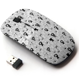 Kitty Cat Paw Pattern - Ratón inalámbrico, ratón óptico portátil 2.4G con receptor Nano USB para niños, niños.