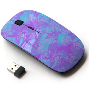 Tie Dye Textile Imitation Pattern Print - Ratón inalámbrico, ratón óptico portátil 2.4G con receptor Nano USB para niños, niños.