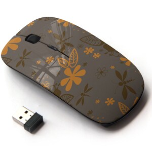 Dragonflies Icons Print - Ratón inalámbrico, ratón óptico portátil 2.4G con receptor Nano USB para niños, niños.