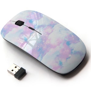 Unicorn Cloud Sky Galaxy Print Pattern - Ratón inalámbrico, ratón óptico portátil 2.4G con receptor Nano USB para niños, niños.