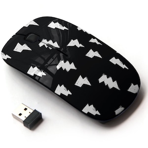 Lindo patrón de impresión Thunder Bolt - Ratón inalámbrico, ratón óptico portátil 2.4G con receptor Nano USB para niños, niños.