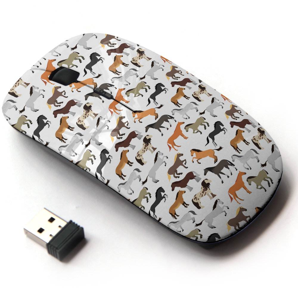 Cute Horse Pattern - Wireless Mouse, 2.4G Portable Optical