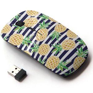 Lindo patrón de piña - ratón inalámbrico, ratón óptico portátil 2.4G con receptor Nano USB para niños, niños.