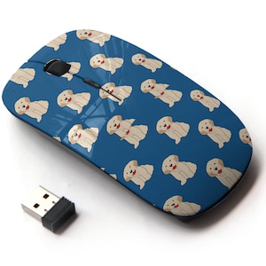Labrador Golden Retriever Dog Pattern - Ratón inalámbrico, ratón óptico portátil 2.4G con receptor Nano USB para niños, niños.