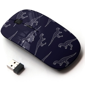 Doodle Dinosaurs T-Rex Icons Print - Ratón inalámbrico, ratón óptico portátil 2.4G con receptor Nano USB para niños, niños.