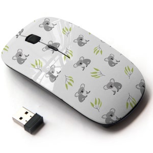 Lindo Koala Bears Icons Print - Ratón inalámbrico, ratón óptico portátil 2.4G con receptor Nano USB para niños, niños.