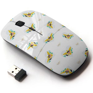 Virgin Islands Us Flag Heart Icons Print - Ratón inalámbrico, ratón óptico portátil 2.4G con receptor Nano USB para niños, niños.