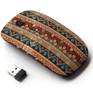 Boho Tribal Pattern - Ratón inalámbrico, ratón óptico portátil 2.4G con receptor Nano USB para niños, niños.