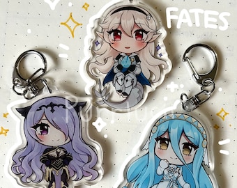 FE Fates | cute clear double-sided acrylic keychain charms - anime video game charm