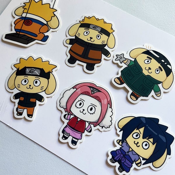 Ninja x Pompom | glossy die-cut Vinyl Stickers - cute funny anime sticker pack