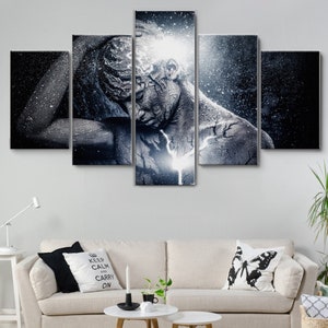 Spiritual Man 5 Pieces Canvas Wall Art, Large Framed Canvas Wall Art, Extra Large Framed 5 Panel Canvas Wall Art, Wrapped Gallery Art Decor