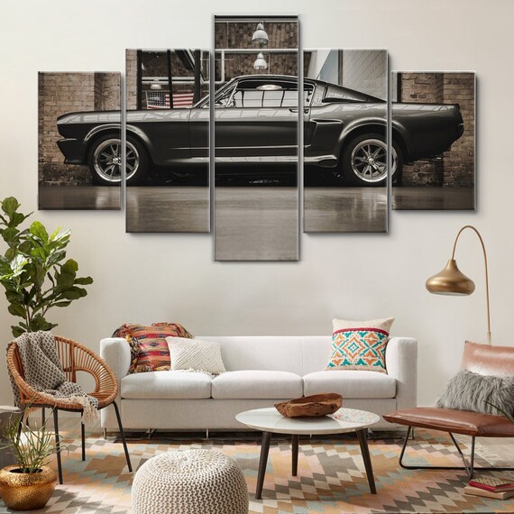 Ford Mustang Eleanor Car 5 Pieces Canvas Wall Art Poster Print Home Decor 