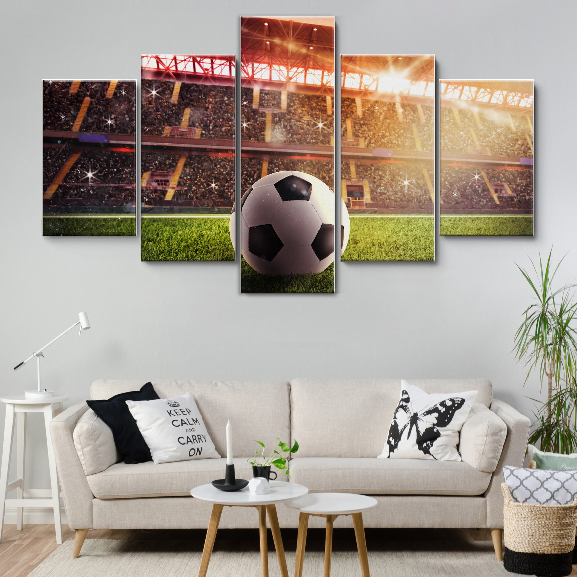Voetbalstadion 5 stuks canvas muurkunst, grote ingelijste canvas muurkunst,  extra grote ingelijste 5 paneelmuurkunst, verpakte galerijkunst - Etsy  België, image size:2000x2000
